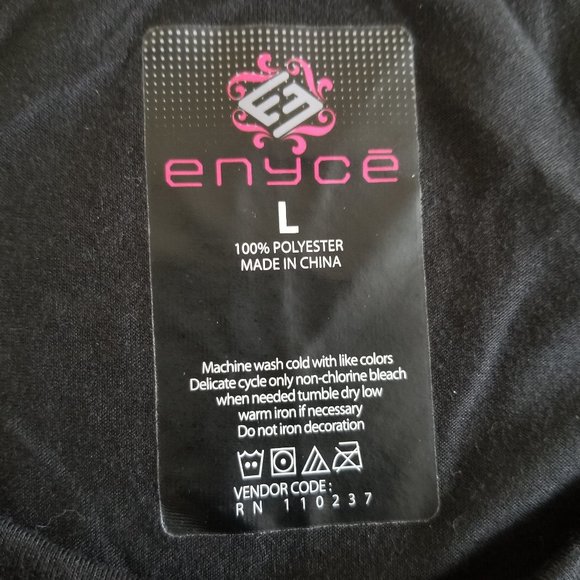 Enyce Graphic Tee Top Black Red Blue Stars Short Sleeve Large NEW - Picture 5 of 8